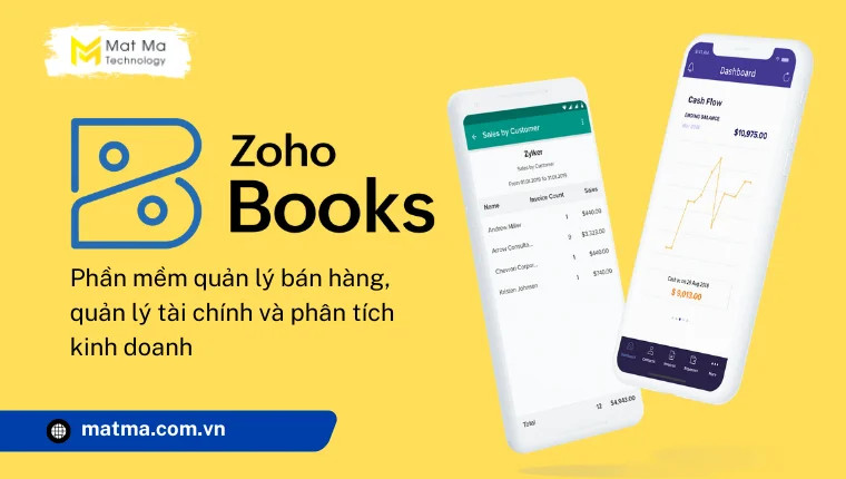 Alt: Giao diện phần mềm kế toán trực tuyến Zoho Books, hỗ trợ doanh nghiệp quản lý tài chính, theo dõi hóa đơn, lập báo cáo tài chính, quản lý công nợ và tích hợp với nhiều ứng dụng khác.