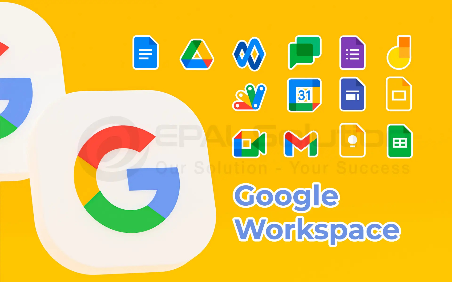 Alt text: Hình ảnh minh họa giao diện Google Workspace và các tính năng chính