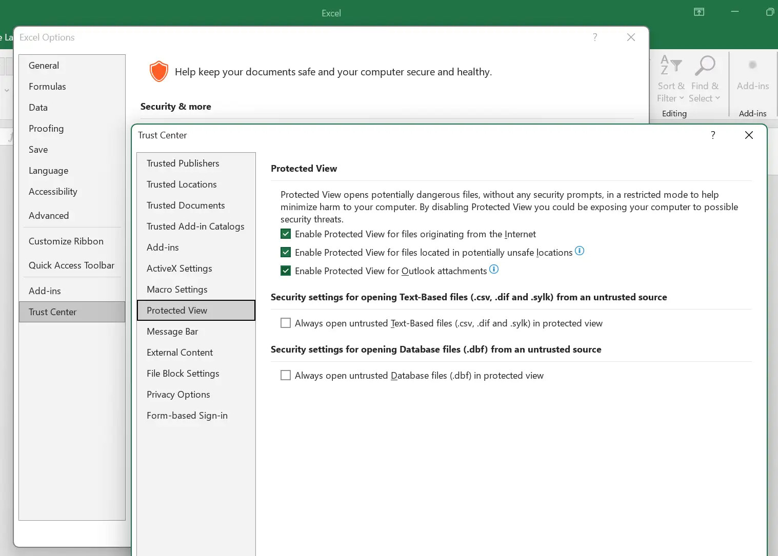 File Excel Không Mở Được? Hãy thử tắt chế độ protected view