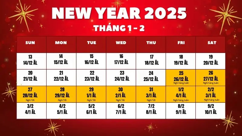 Lịch Nghỉ Tết 2025 Chính Thức
