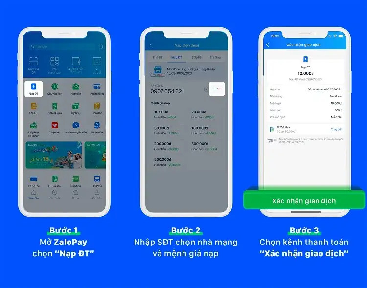 Nạp thẻ Viettel qua ZaloPay
