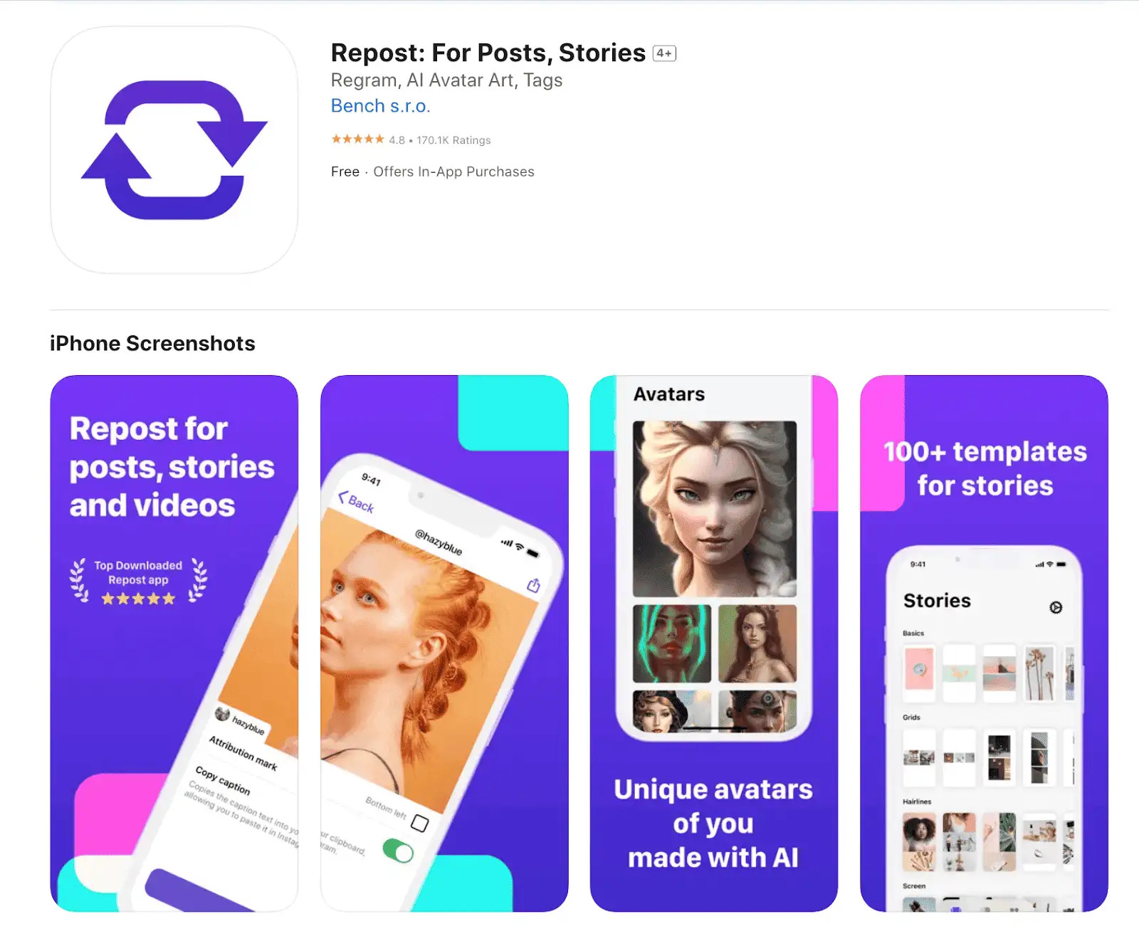 Repost for Instagram - Ứng dụng hỗ trợ tải hình trên instagram