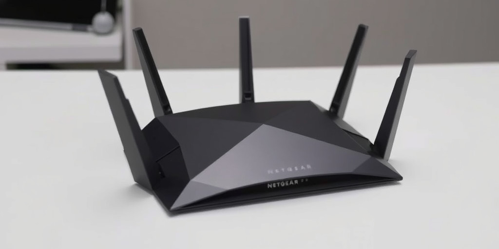 Router Wi-Fi Netgear Nighthawk AX12 (RAX120) với 12 anten và công nghệ MU-MIMO, đảm bảo kết nối ổn định và phạm vi phủ sóng rộng.