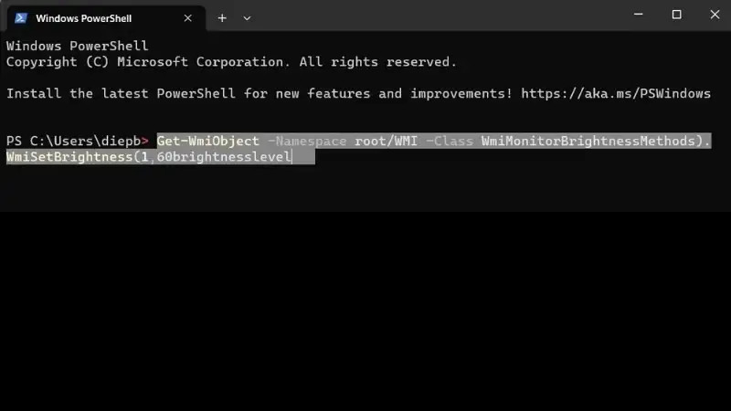 Sử dụng PowerShell để chỉnh độ sáng